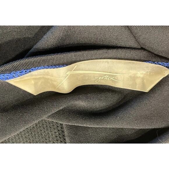 Gottex Tank Top Women’s Medium Black Blue Trim Draped Back Activewear Gym Run - Picture 6 of 9